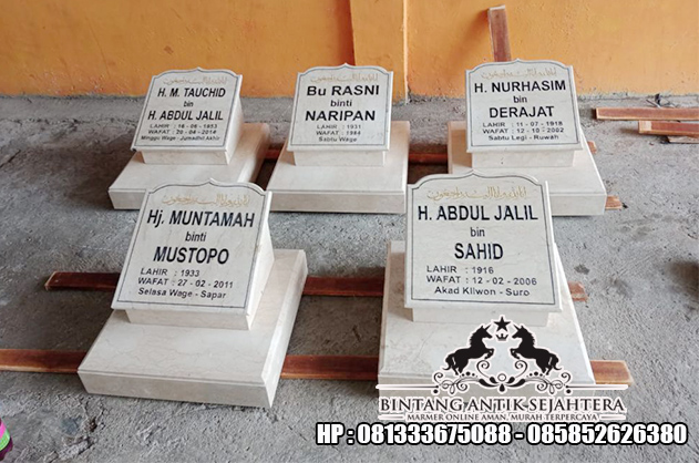 Contoh Nisan Marmer | Model Batu Nisan Kuburan Islam