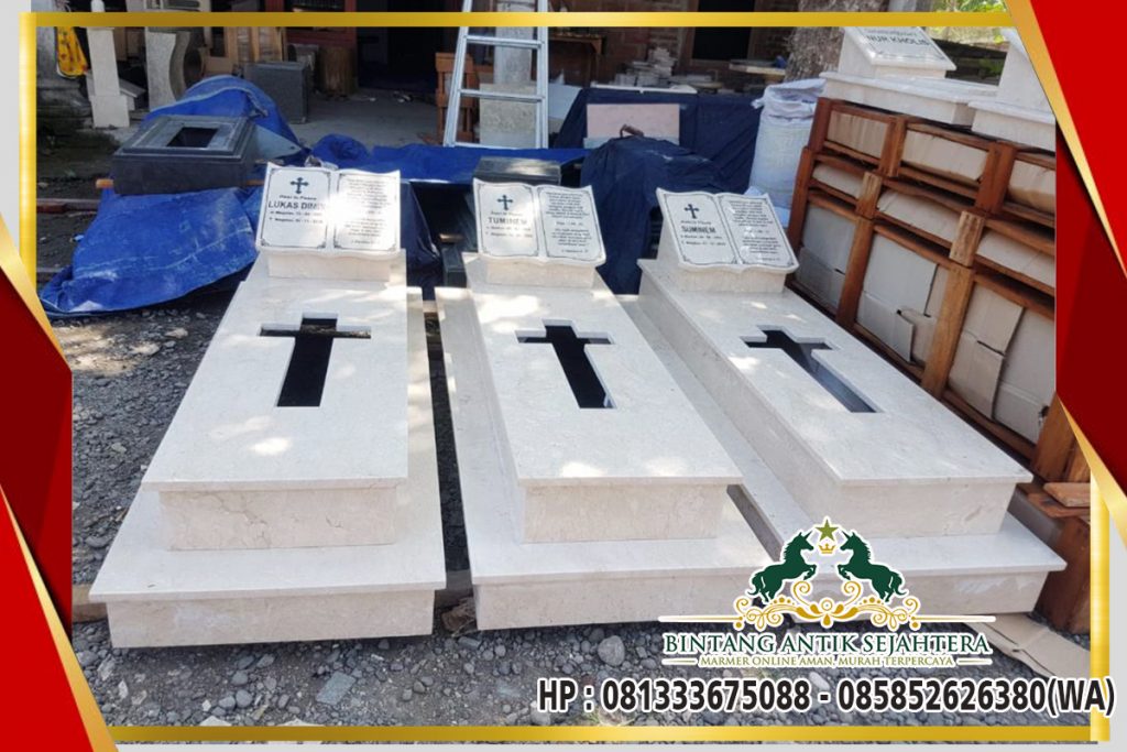 Model Kuburan Katolik Minimalis Bahan Marmer Tulungagung